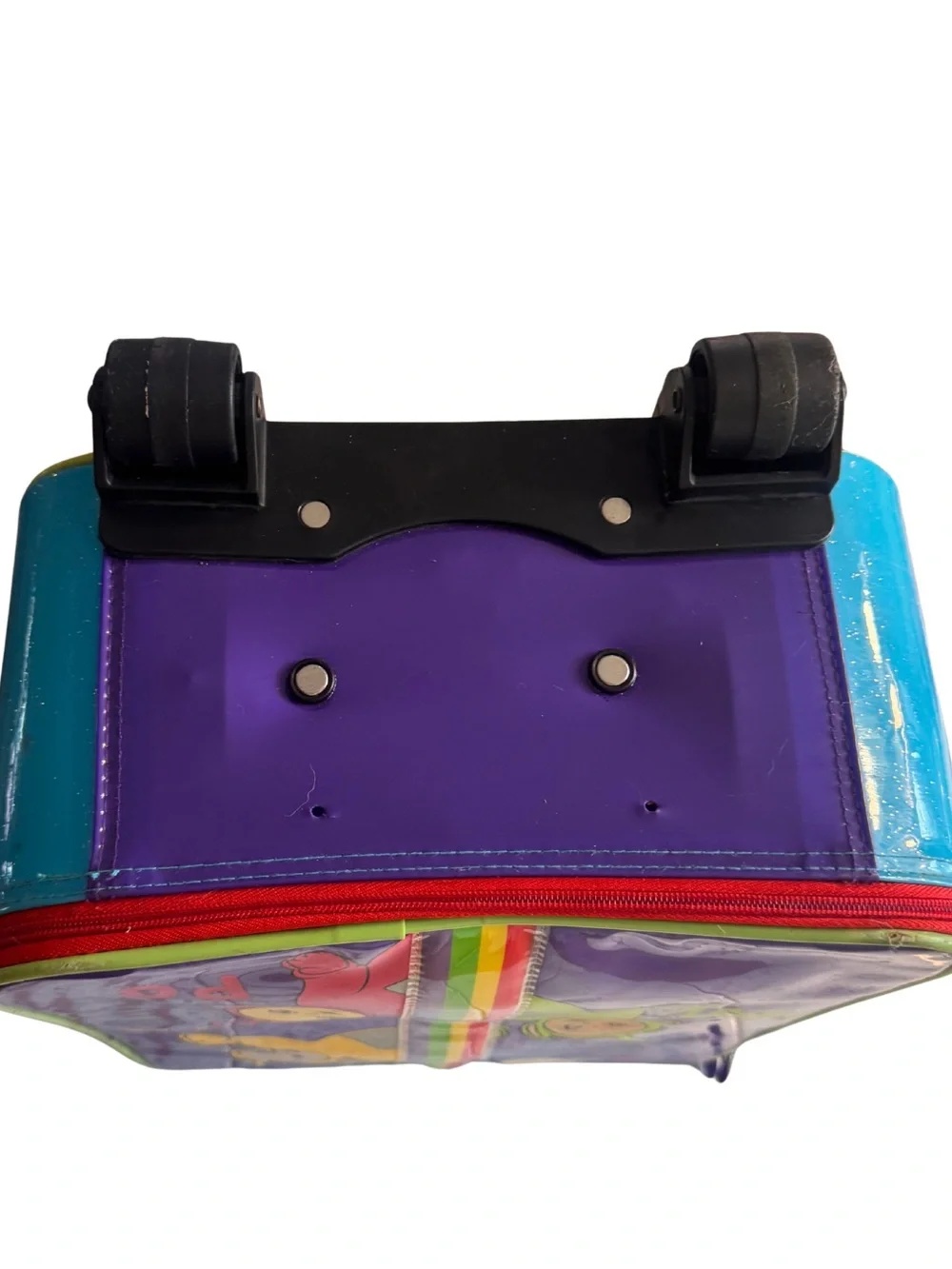 1998 Teletubbies Purple Rolling Kids Luggage - Tinky Winky, Dipsy, Laa-Laa, Po